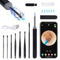 RALYUNI Ear Wax Removal Tool with Camera -Earwax Remover with 8 Pcs Ear Set - Earwax Removal Kit with Light - Ear Cleaner for iOS &Android Black(No delivery on weekends)