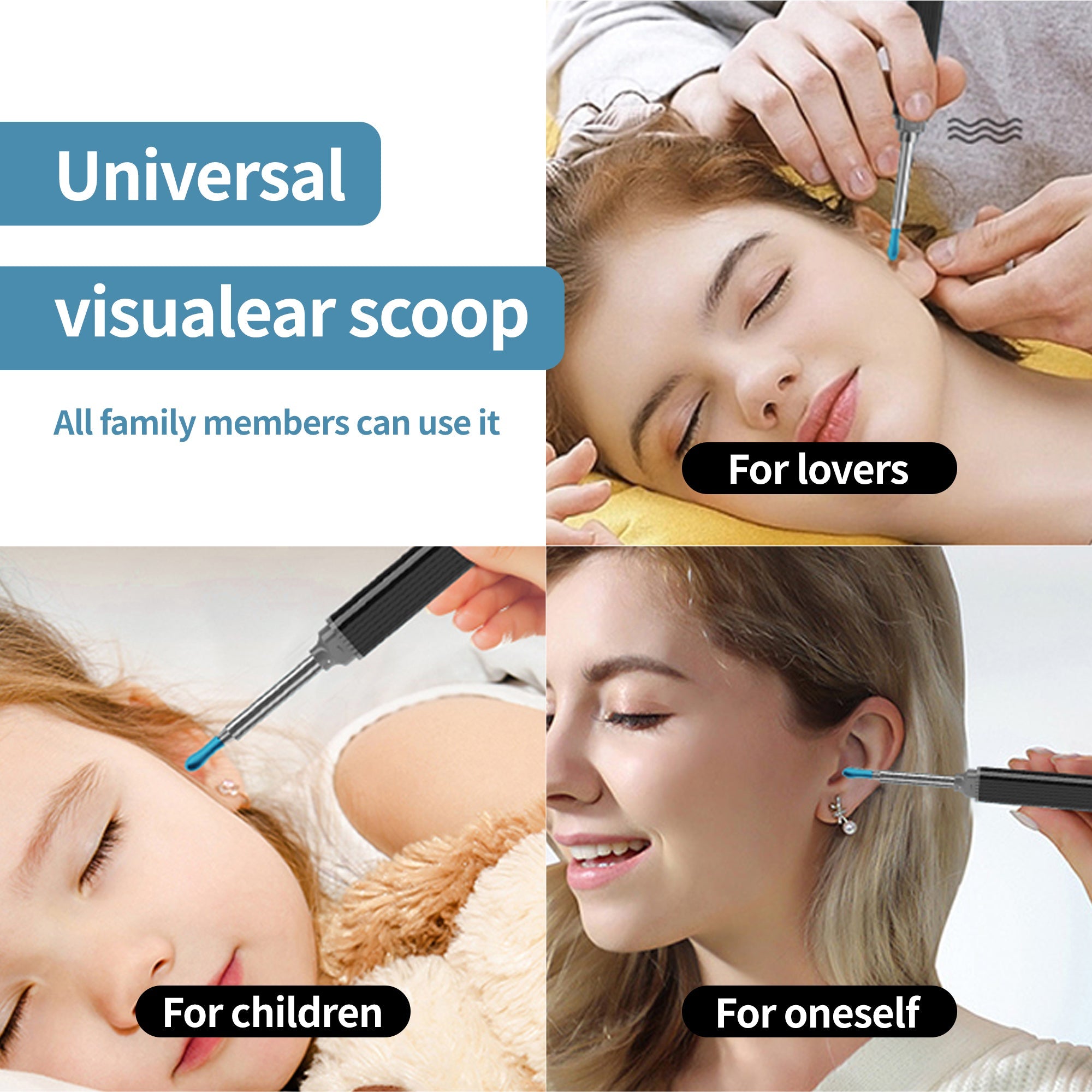 RALYUNI Ear Wax Removal Tool with Camera -Earwax Remover with 8 Pcs Ear Set - Earwax Removal Kit with Light - Ear Cleaner for iOS &Android Black(No delivery on weekends)