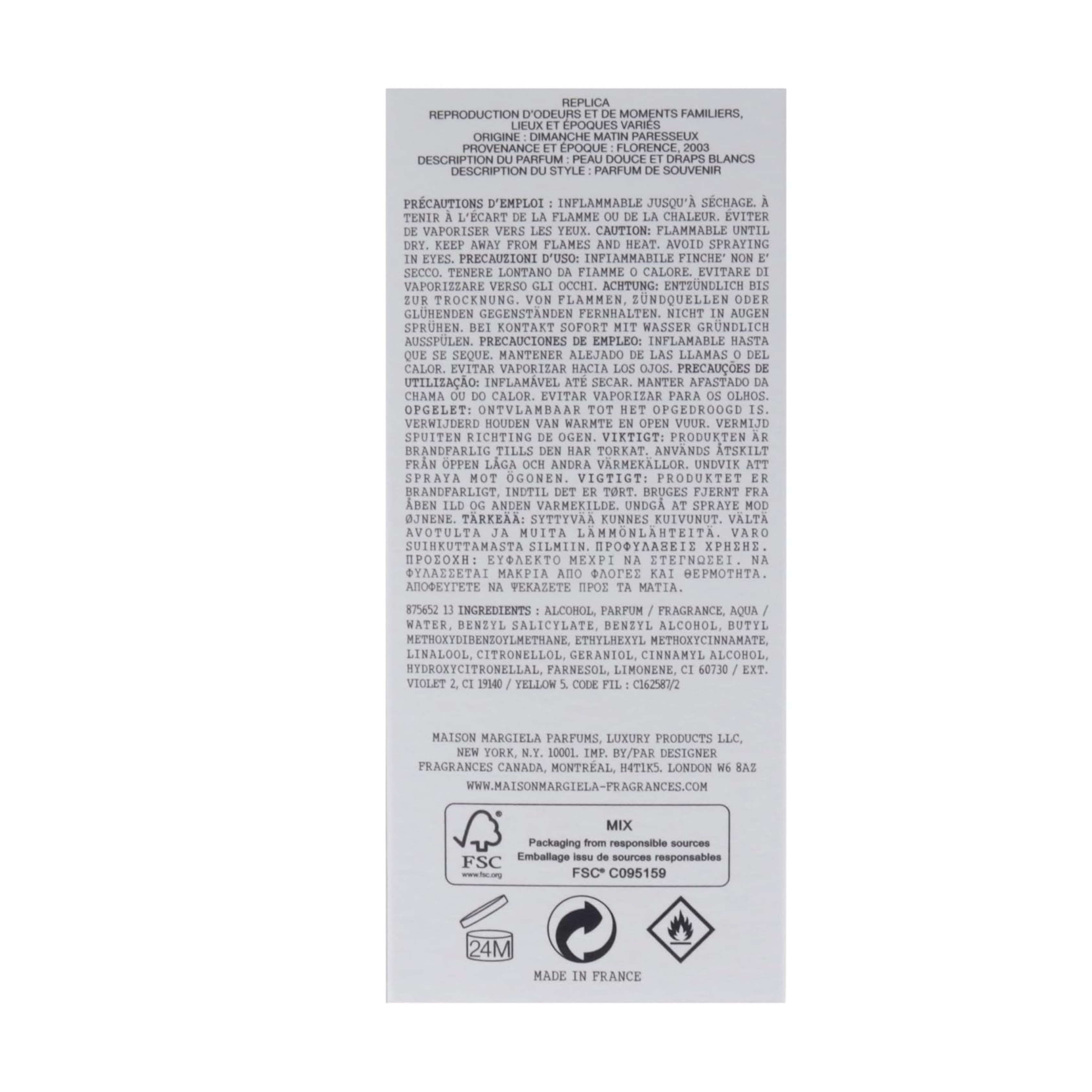 Maison Margiela Replica Lazy Sunday Morning Eau de Toilette – Fresh & Floral Fragrance with Lily of the Valley & White Musk – 3.4 Fl Oz