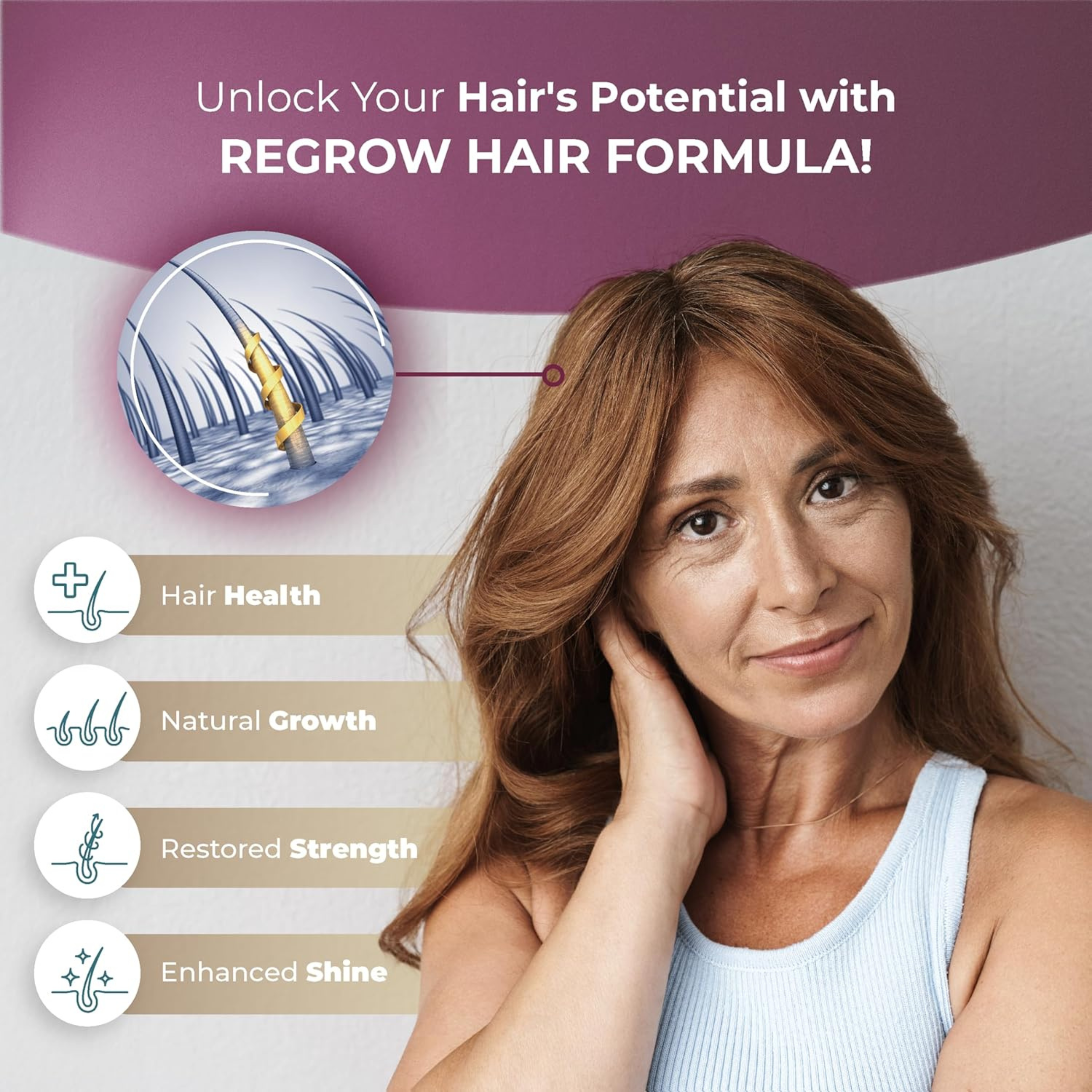 ReGrow Hair Growth Vitamins – Biotin, Saw Palmetto, Collagen, Zinc & More – Hair Supplements for Women & Men – 120 Capsules