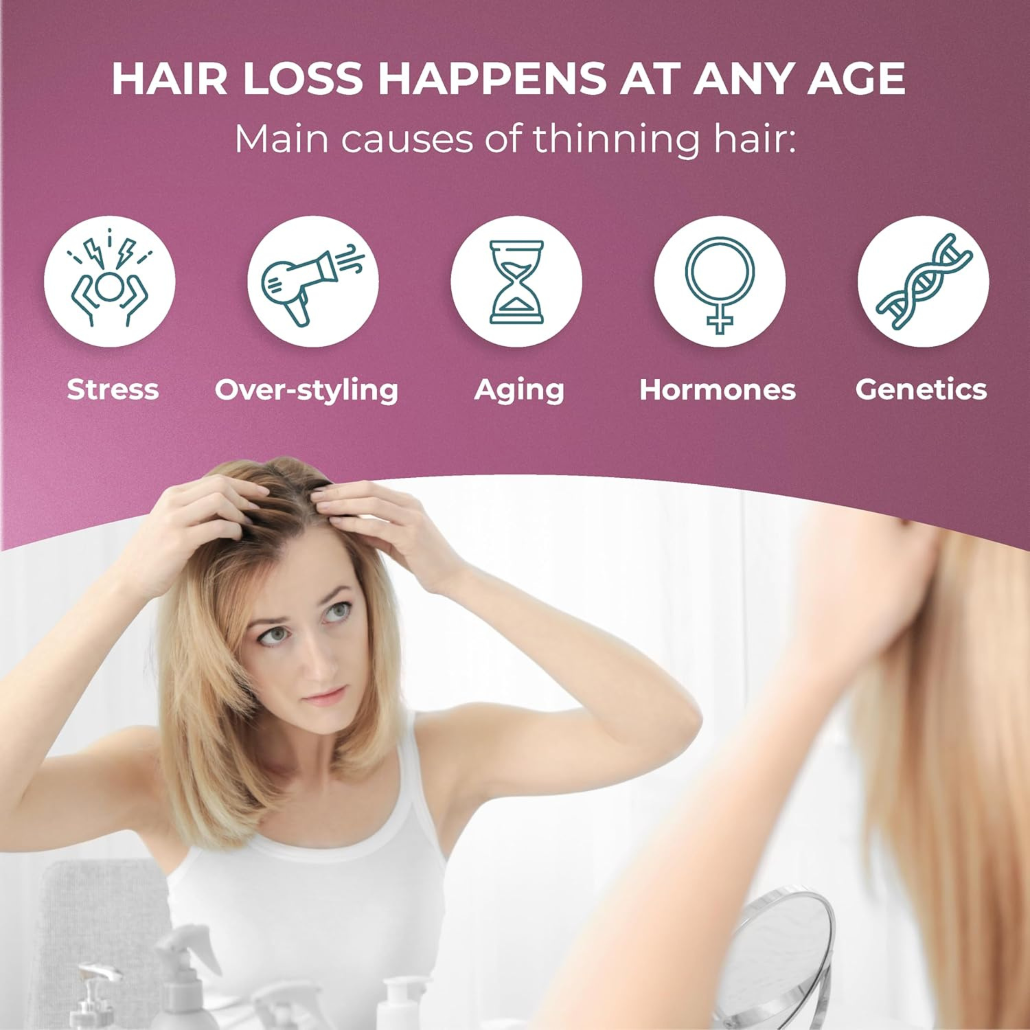 ReGrow Hair Growth Vitamins – Biotin, Saw Palmetto, Collagen, Zinc & More – Hair Supplements for Women & Men – 120 Capsules