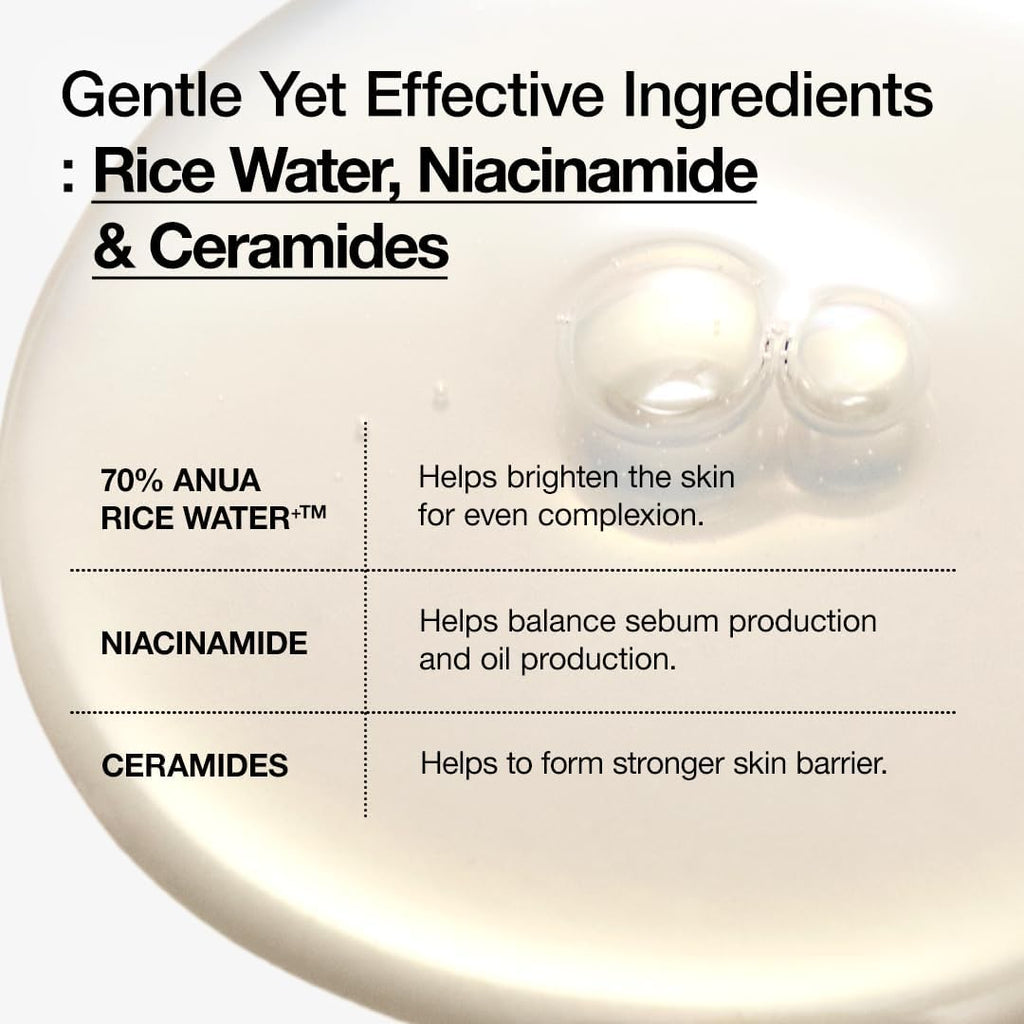 ANUA Rice 70 Glow Milky Toner | Hydrating & Brightening Korean Skin