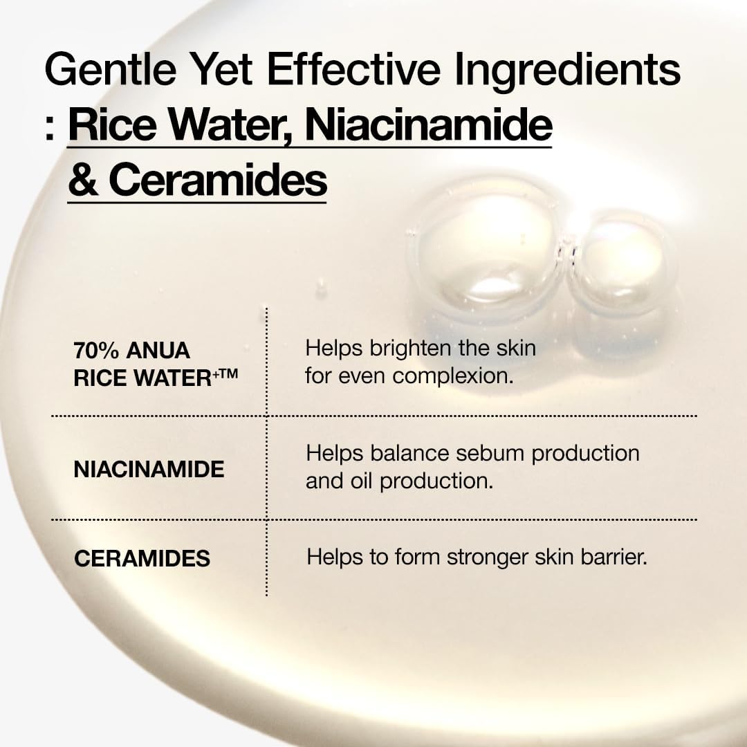 ANUA Rice 70 Glow Milky Toner | Hydrating & Brightening Korean Skin