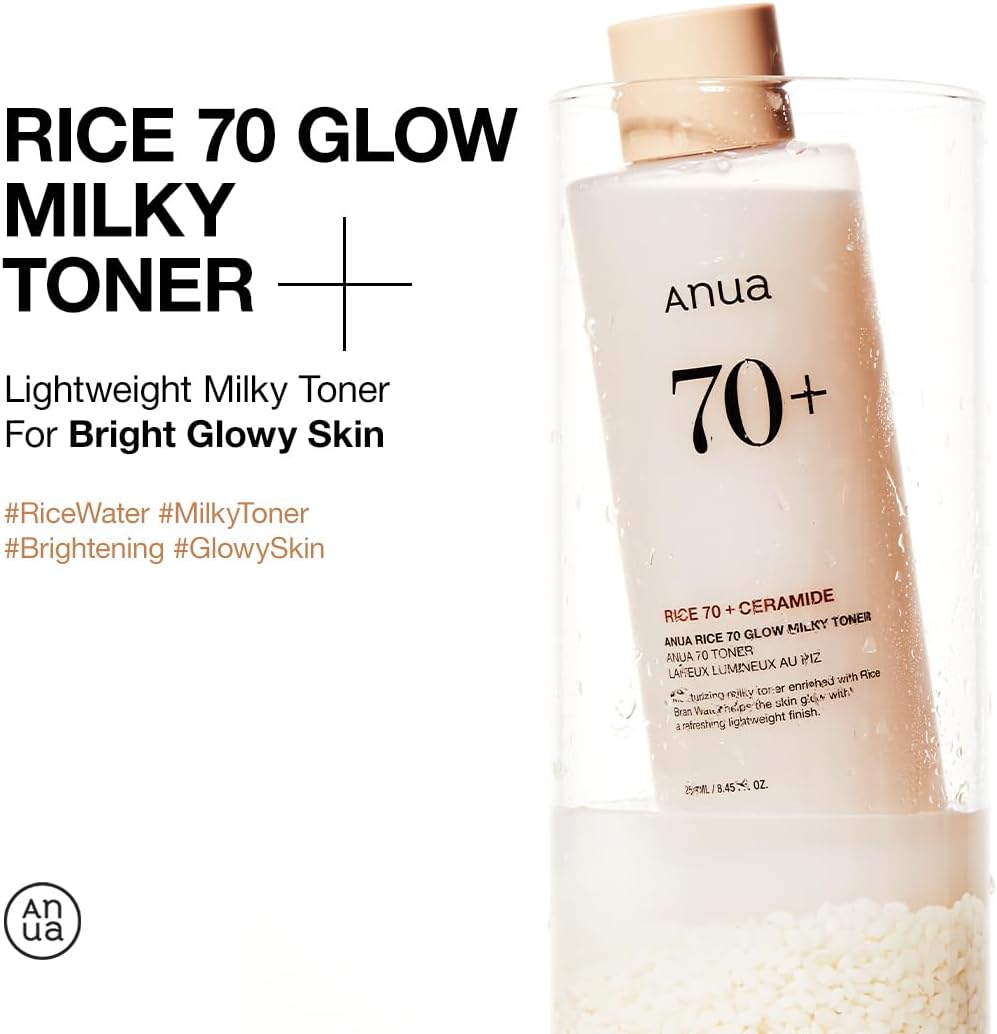 ANUA Rice 70 Glow Milky Toner | Hydrating & Brightening Korean Skin