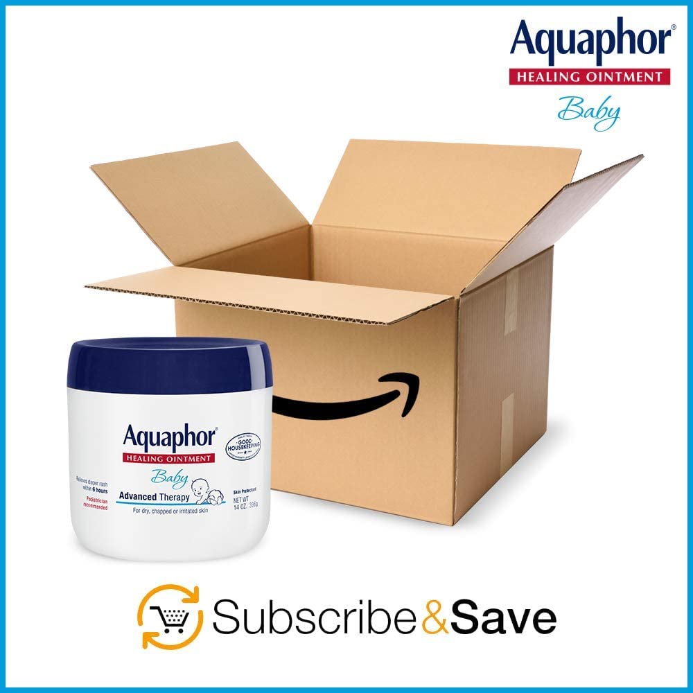 Aquaphor Baby Healing Ointment - Advanced Therapy Skin Protectant for Diaper Rash, Dry Skin, and Irritated Baby Skin, 14 Oz Jar
