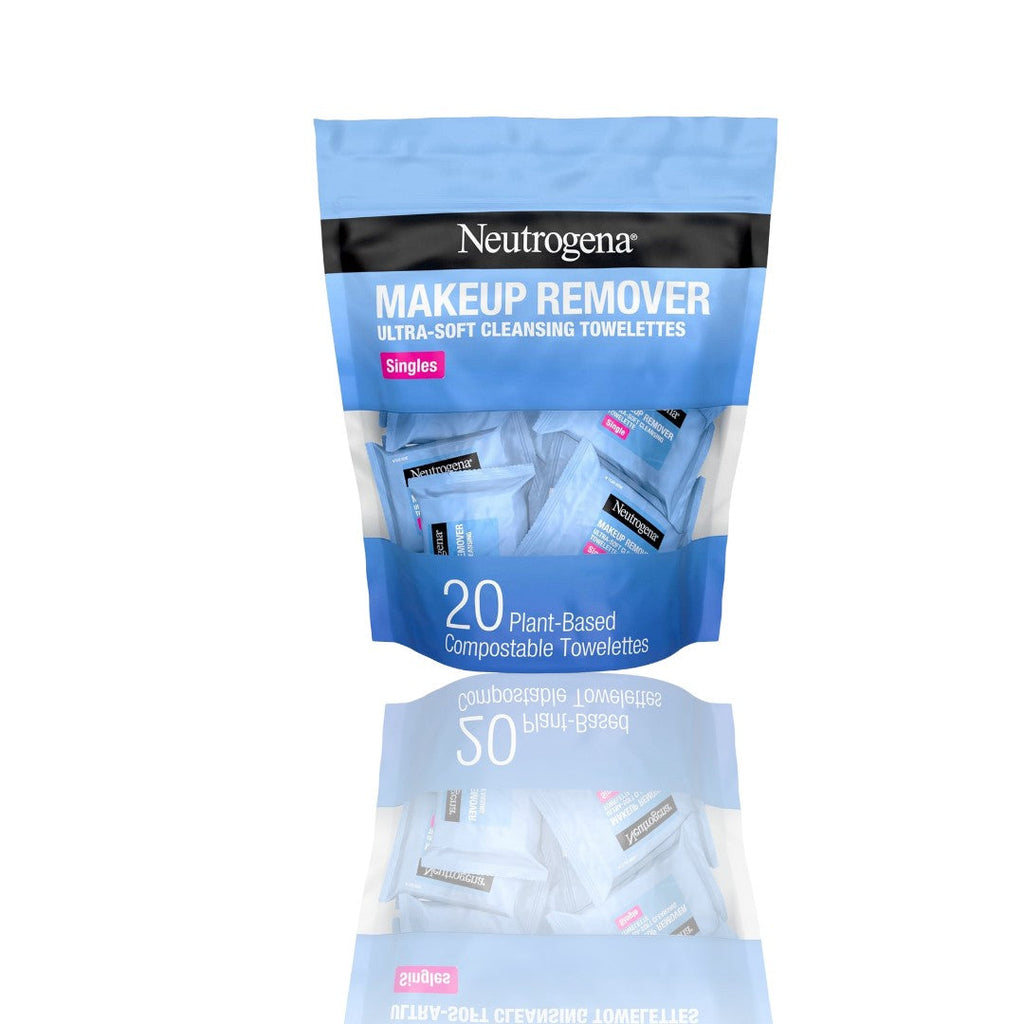 Neutrogena Makeup Remover Wipes - Individually Wrapped Face Wipes for Waterproof Makeup, Travel & On-the-Go - 20 Counte