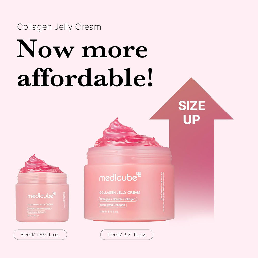 Medicube Collagen Jelly Cream | Niacinamide & Hydrolyzed Collagen | Korean Skincare for 24-Hour Hydration, Glow, & Lifted Look – 3.71 fl. oz.