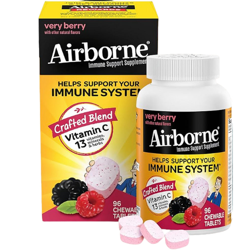 Airborne Chewable Tablets With Vitamin C - Berry - 32 Tablets