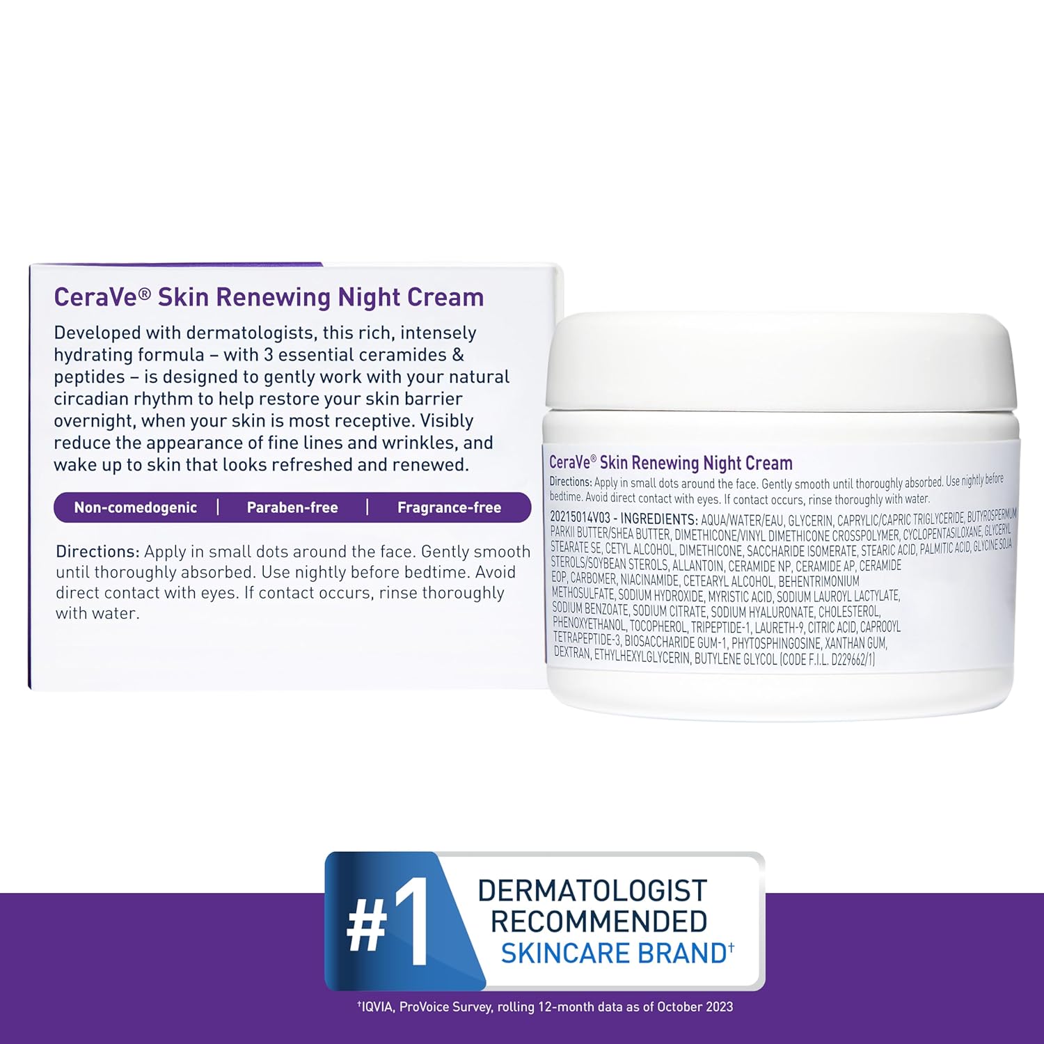 CeraVe Skin Renewing Night Cream | Hydrating &amp; Anti-Aging Moisturizer