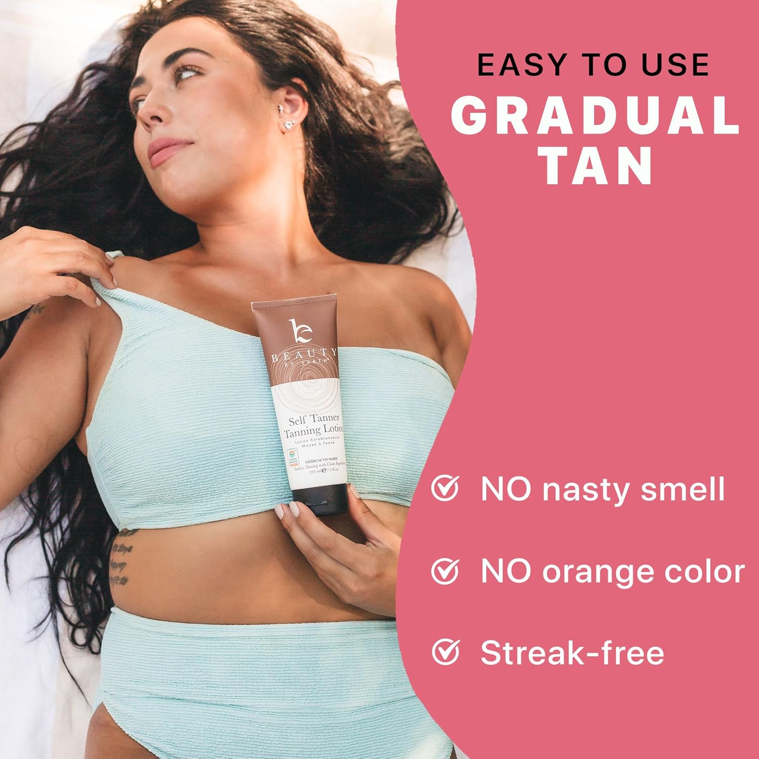 Beauty by Earth Natural Self Tanner - USA-Made,