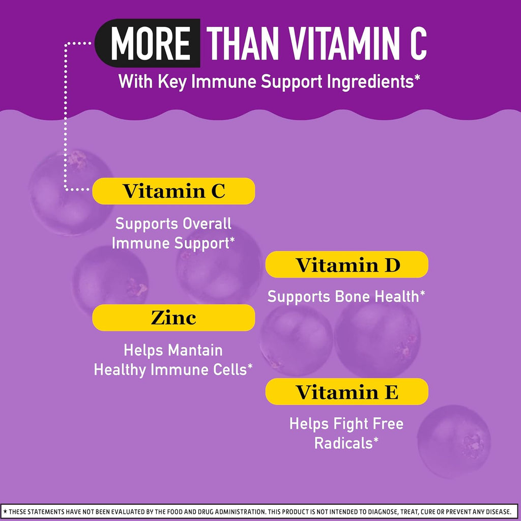 Airborne Elderberry + Zinc & Vitamin C Gummies – Daily Immune Support for Adults & Kids