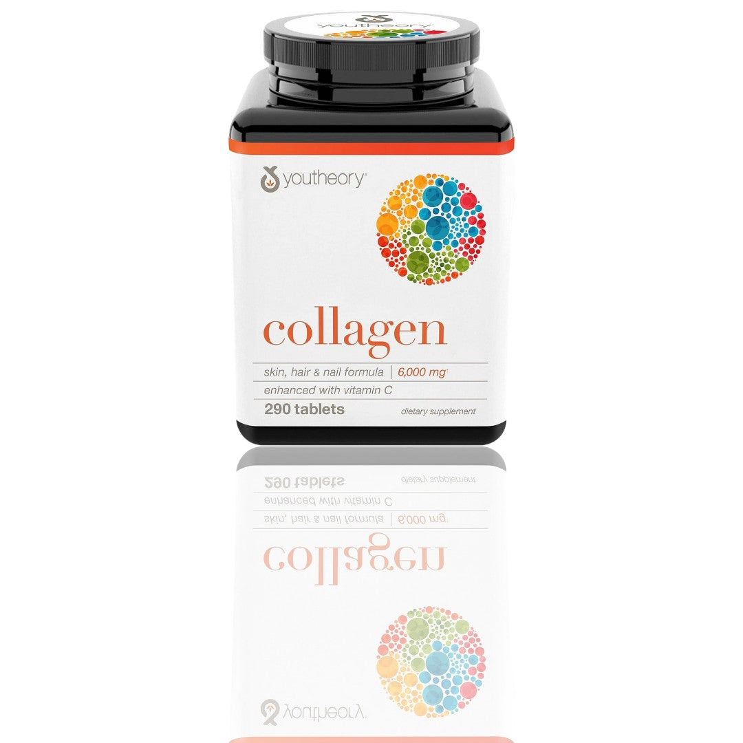 Youtheory Advanced Collagen Supplement – 6,000 mg Collagen with Vitamin C, Supports Hair, Skin, & Nails – 290 Tablets
