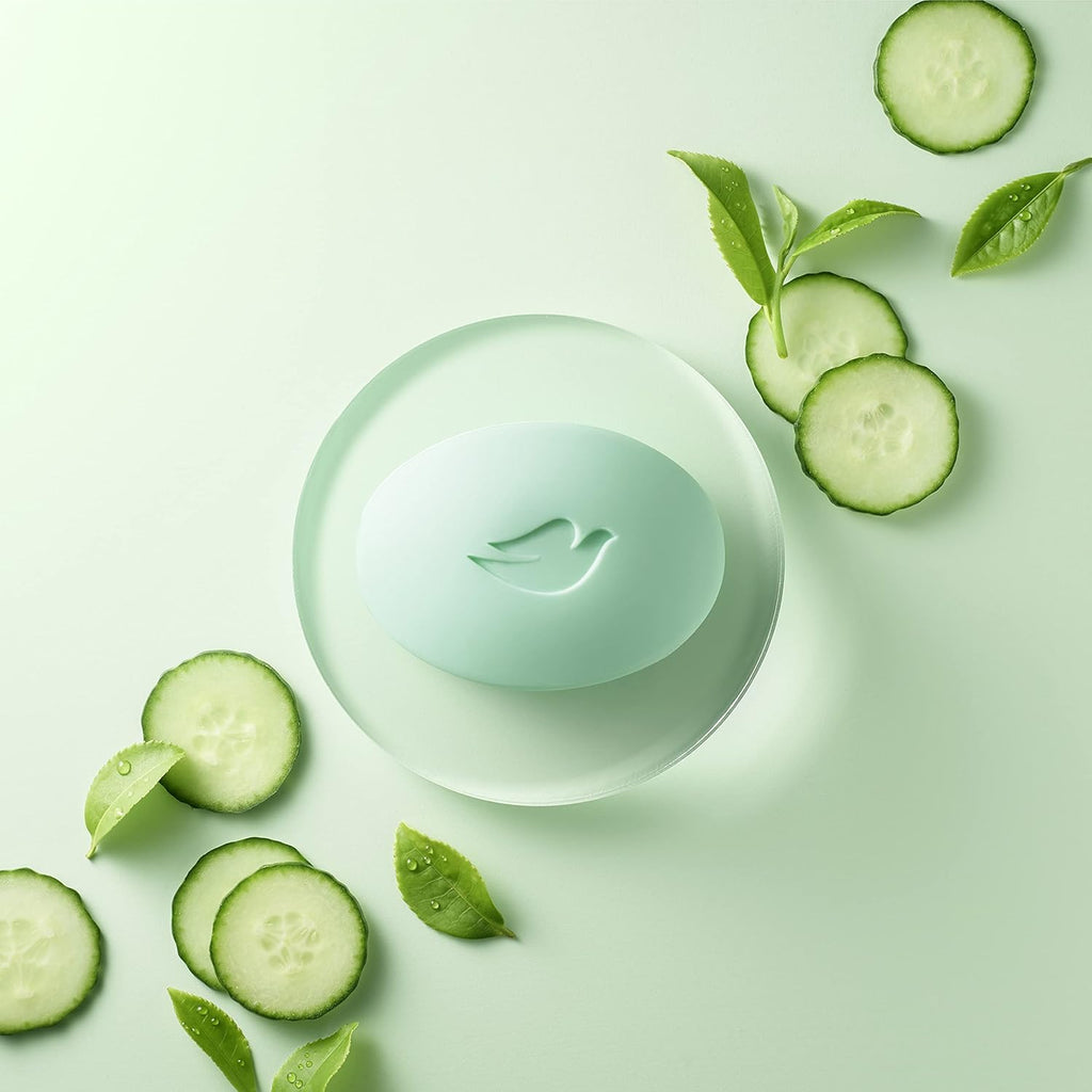Dove Skin Care Beauty Bar – Cucumber & Green Tea | 3.75 oz, 14 Bars – Moisturizing & Gentle for Face, Body, and Hands