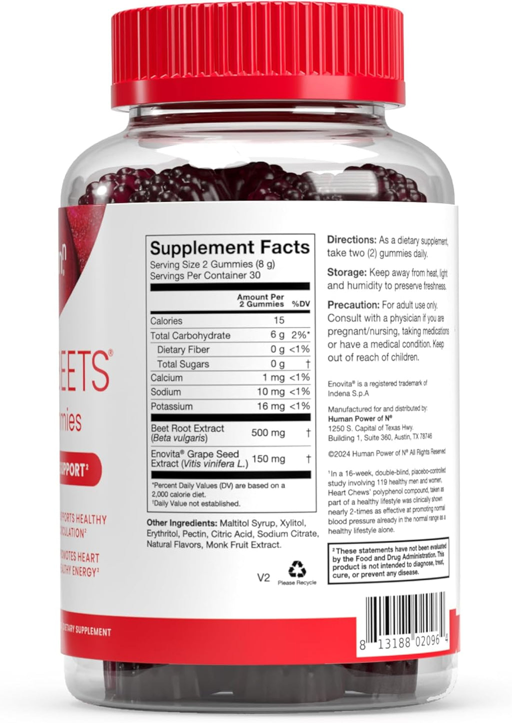 HumanN SuperBeets Heart Gummies 3-Pack –60 Gummies Each